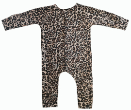 Panter bruin/beige onesie (drukkers)