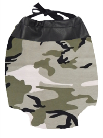 Camo groen leer jumpsuit