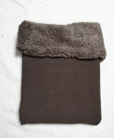 Teddy taupe/ taupe rib deken