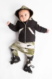 Camo green hooded cardigan