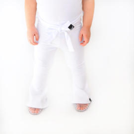 White flared jumpsuit
