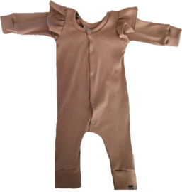 Rib camel vleugel onesie (drukkers)