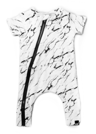 Marble wit korte mouw onesie