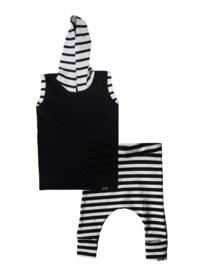 Zwart streep longhemd/ streep baggy