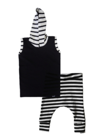 Black stripe longhemd/ stripe baggy