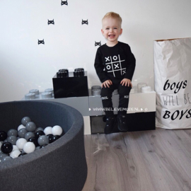 Ballpit with 200 balls darkgrey (black/white/grey)