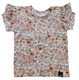 Wit bloem vleugel t-shirt