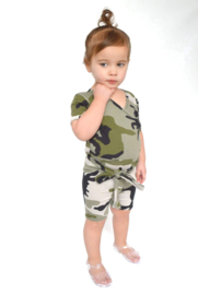 Camo green short jumpsuit