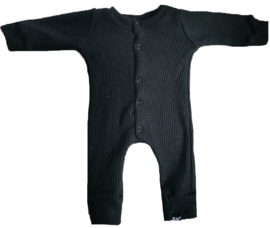 Baby knit zwart onesie (drukkers)