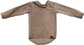 Rib taupe long shirt