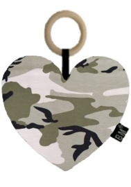 Bijtring/kussen hart camo groen