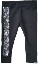 Zwart broek met zwart brush streep zijkant