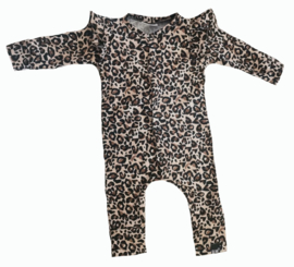 Panter bruin/beige vleugel onesie (drukkers)