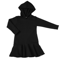 Zwart roes hoodie jurk (lange mouw)