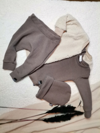 Teddy beige capuchon vestje