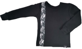 Zwart met brush zwart verticaal streep sweater