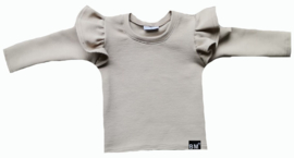 Rib sand vleugel shirt