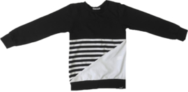 Streep/zwart/wit sweatshirt