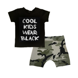 Cool kids wear black/ camo groen korte baggy