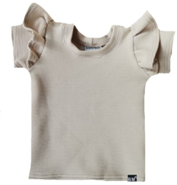 Rib sand vleugel t-shirt