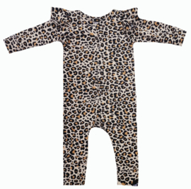 Panter beige vleugel onesie (drukkers)