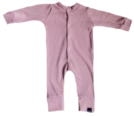 Mini knit roze onesie (drukkers)