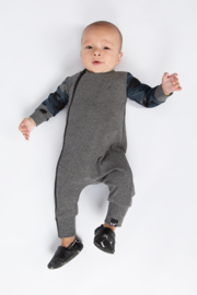 Grey with camo blue onesie