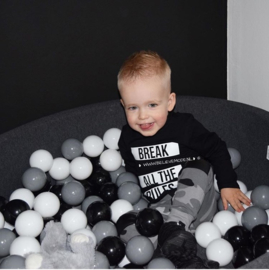 Ballpit with 200 balls darkgrey (black/white/grey)