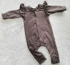 Dusty bruin hart vleugel onesie