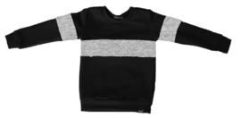 Zwart met grijs horizontaal streep sweater