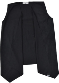 Black suede sleeveless cardigan