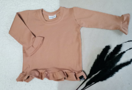 Peach ruffle shirt