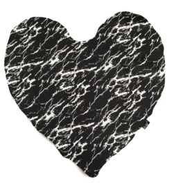Hart marble zwart kussen