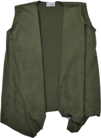 Suede green sleeveless cardigan