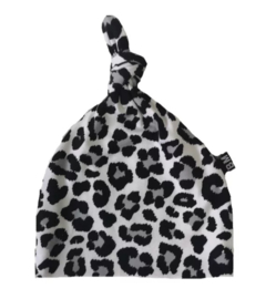 Camo grijs newborn knoop muts