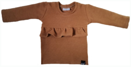 Rib caramel roes lijfje shirt