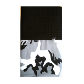 Camo grey crib blanket