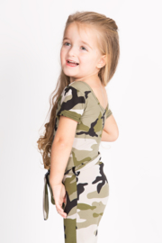 Camo green flared jumpsuit