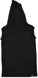 Black hooded longhemd