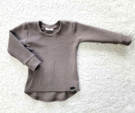 Rib dusty brown long sweater