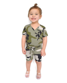 Camo green short jumpsuit