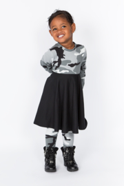 Camo grey circle dress