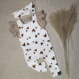 Off white hartjes salopette