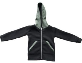 Green hooded cardigan