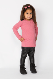 Pink leather longshirt with leather legging