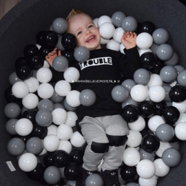 Ballpit with 200 balls darkgrey (black/white/grey)