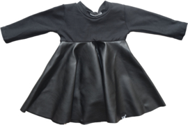 Black leather circle dress