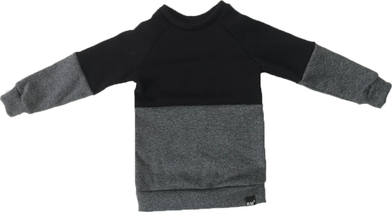 na school fout borst Half zwart/donker grijs trui | Truien | Believe mode