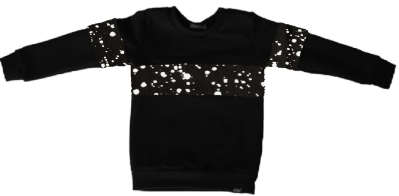 Zwart met verf shirt | Shirtjes | Believe mode Zwart verf long tshirt | Long t shirt | Believe mode
