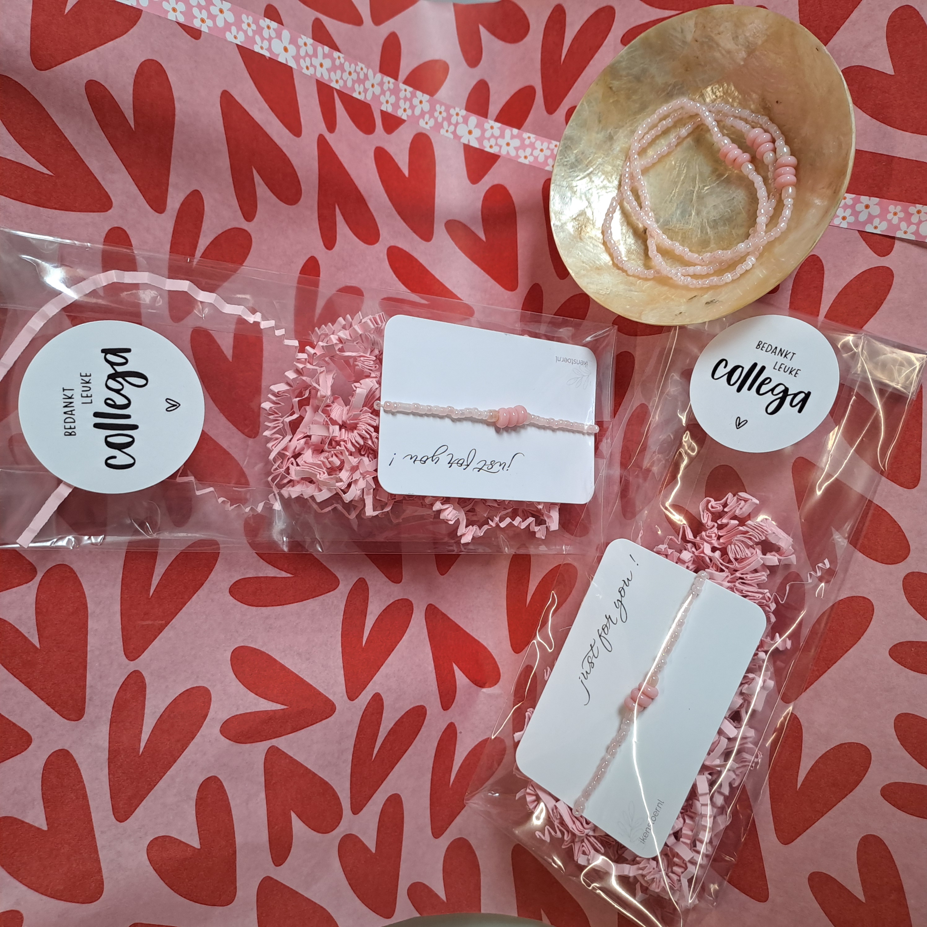 Armband | Roze | Bedankt leuke collega !
